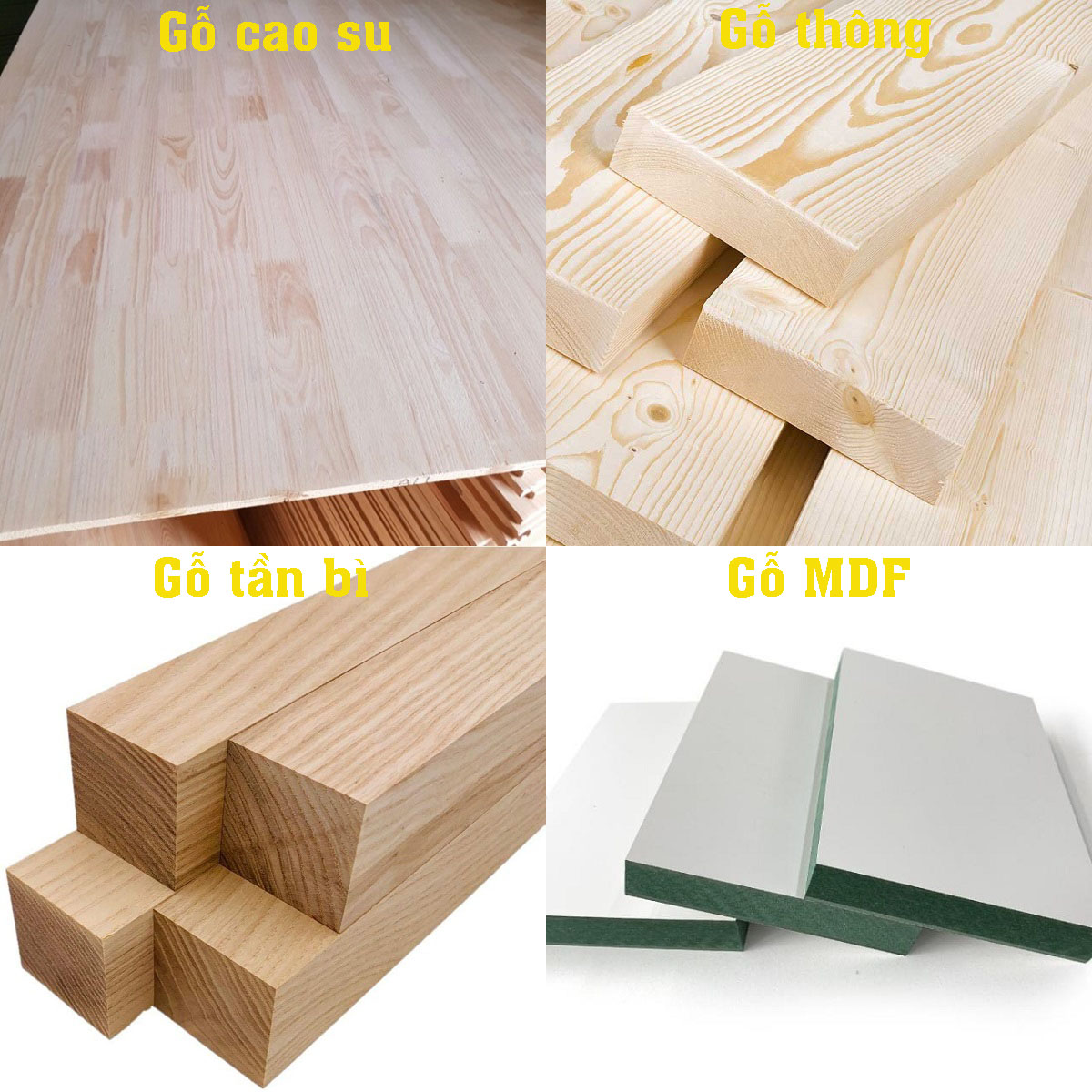 Các loại vật liệu gỗ phổ biến